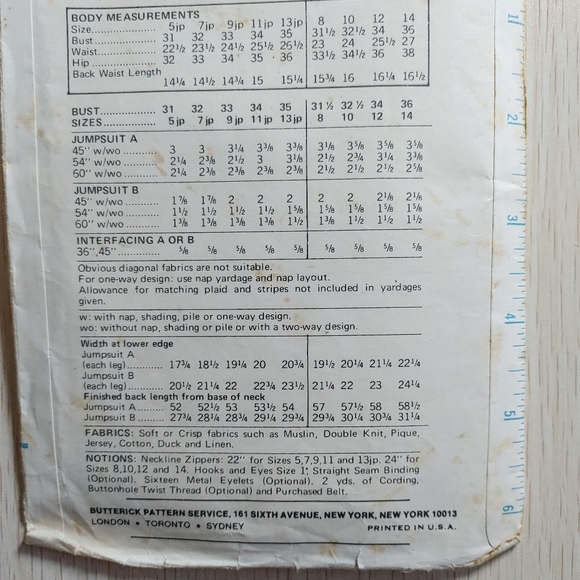 Vintage 1971 Butterick Pattern Jumpsuits - Picture 6 of 8